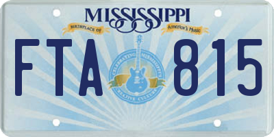 MS license plate FTA815