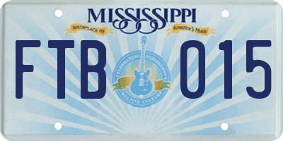 MS license plate FTB015