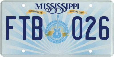 MS license plate FTB026