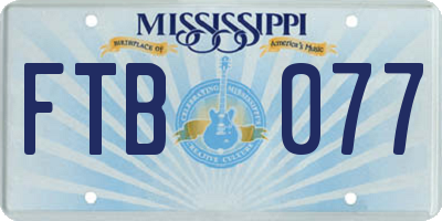 MS license plate FTB077