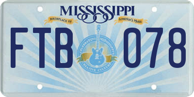 MS license plate FTB078