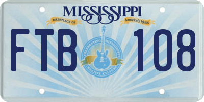 MS license plate FTB108