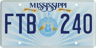 MS license plate FTB240