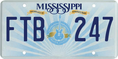 MS license plate FTB247