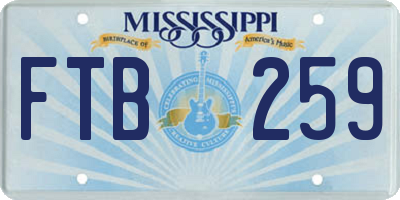 MS license plate FTB259