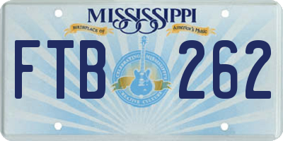 MS license plate FTB262