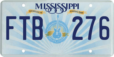 MS license plate FTB276