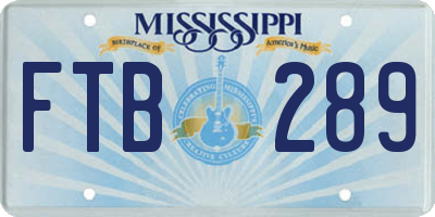 MS license plate FTB289