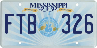 MS license plate FTB326