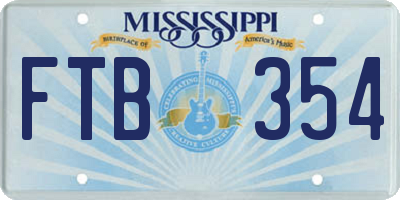 MS license plate FTB354