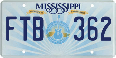 MS license plate FTB362
