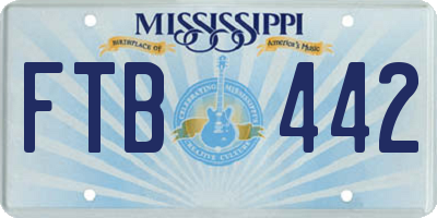 MS license plate FTB442
