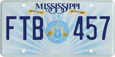 MS license plate FTB457