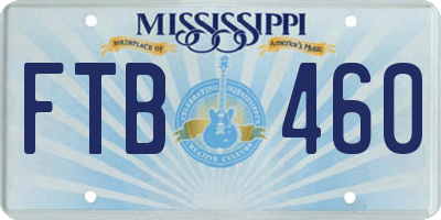 MS license plate FTB460