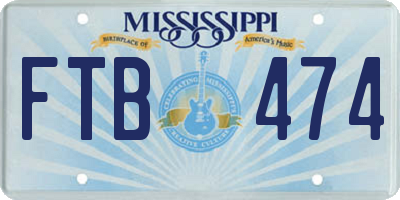 MS license plate FTB474