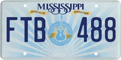 MS license plate FTB488