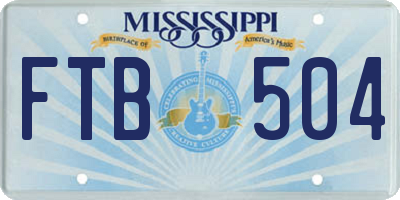 MS license plate FTB504