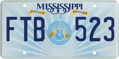 MS license plate FTB523