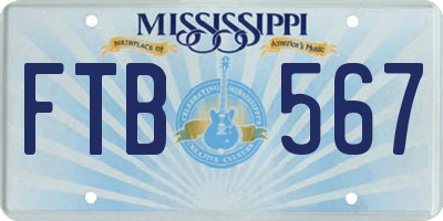 MS license plate FTB567
