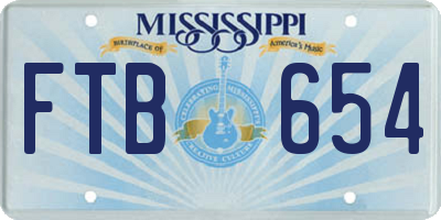 MS license plate FTB654