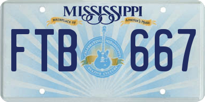 MS license plate FTB667