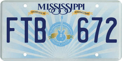 MS license plate FTB672