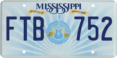 MS license plate FTB752
