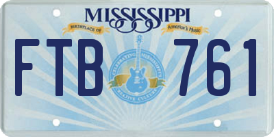 MS license plate FTB761