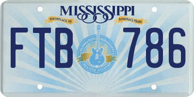 MS license plate FTB786