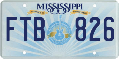 MS license plate FTB826
