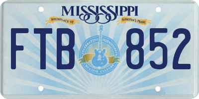 MS license plate FTB852