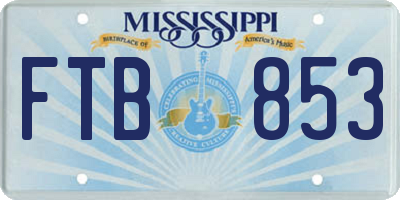MS license plate FTB853