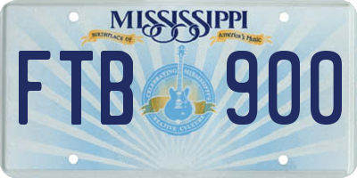 MS license plate FTB900
