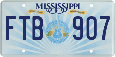 MS license plate FTB907