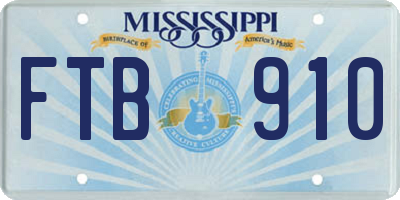 MS license plate FTB910