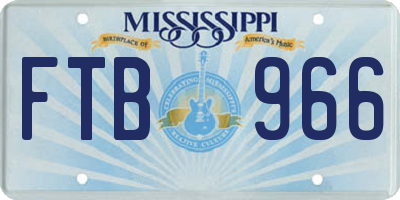 MS license plate FTB966