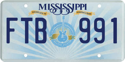 MS license plate FTB991