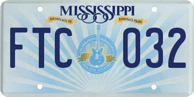 MS license plate FTC032