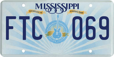 MS license plate FTC069