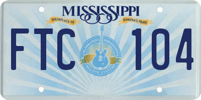 MS license plate FTC104