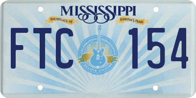 MS license plate FTC154
