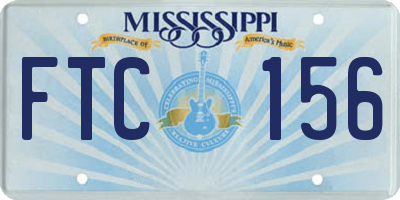 MS license plate FTC156