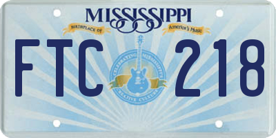 MS license plate FTC218