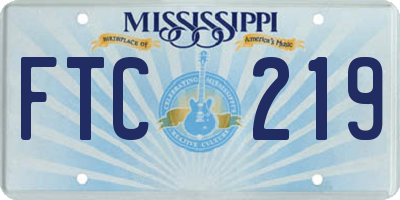 MS license plate FTC219