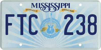 MS license plate FTC238