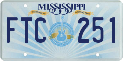 MS license plate FTC251