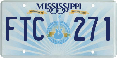 MS license plate FTC271