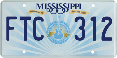 MS license plate FTC312