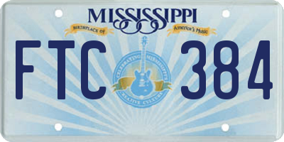 MS license plate FTC384