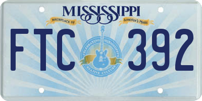 MS license plate FTC392